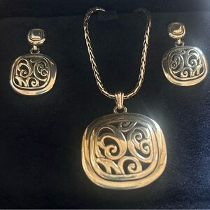 Brighton 16” Necklace and Earrings. Pre-owned.